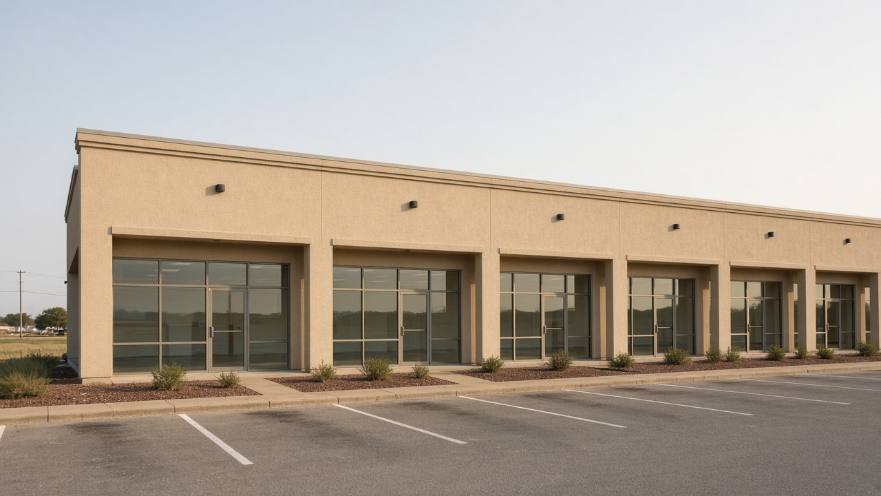 Daylight exterior along the I-35 frontage